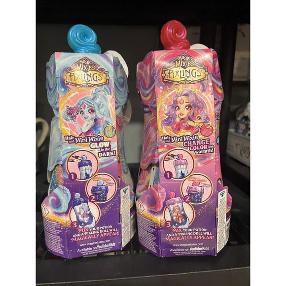 Magic Mixies Pixlings Deluxe Pack Shimmer Reveal Set Color Change Glow Lot Of 2 - Picture 2 of 7